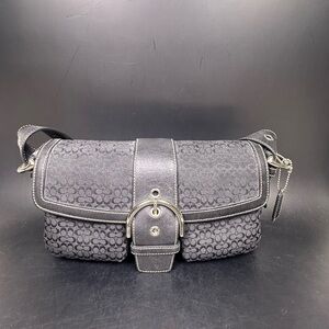 Coach 1463 Small Vintage Black Soho Flap Y2k Signature C Canvas